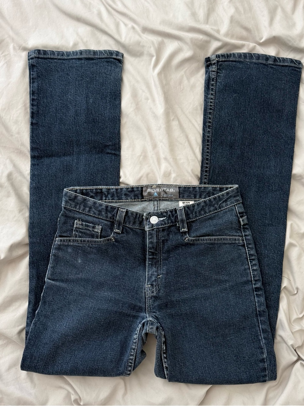 Vintage Y2K Levis SilverTab Jeans Low Rise Flare Bootcut 3 M Dark Wash